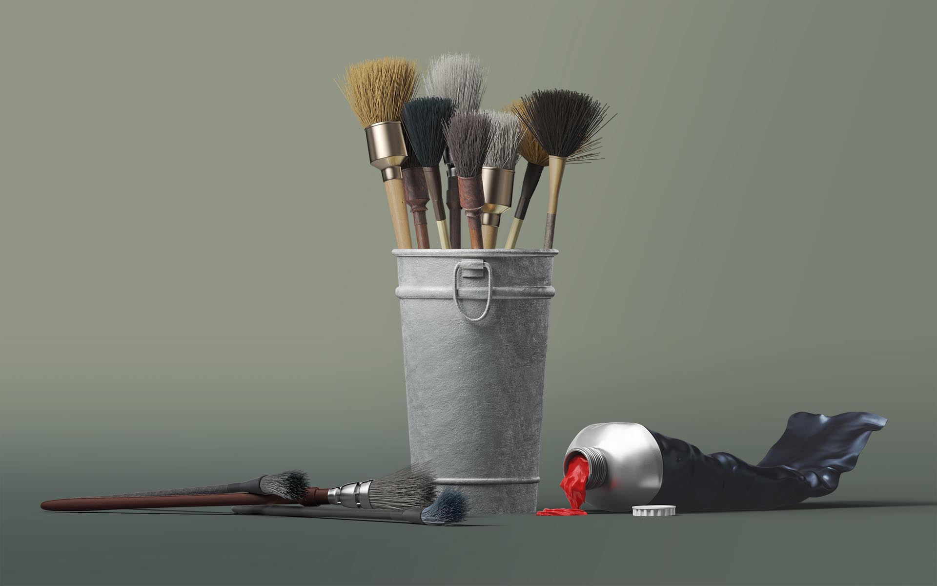 Painting tools. Painters' Tools. Paint Tool. European Paint Tools.